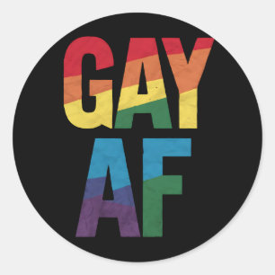 Sticker Rond Cadeau gay AF LGBT Fierté Mois de la fierté