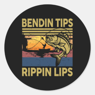 Sticker Rond Cadeau Hommes Bendin Conseils Rippin Lips Pêche T-