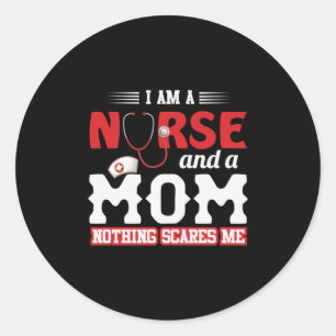 Sticker Rond Cadeau infirmière Je Suis Infirmière Et Maman