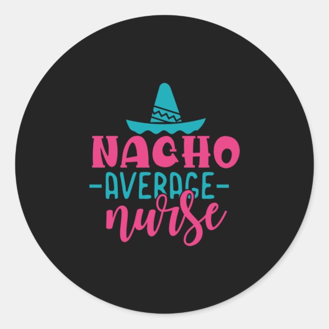 Sticker Rond Cadeau infirmière | Nacho Infirmière moyenne (Devant)