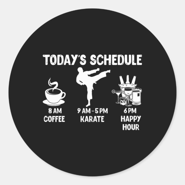 Sticker Rond Cadeau karaté - Graphique amusant pour K (Devant)