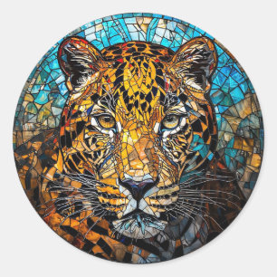 Sticker Rond 🐆 Cadeau léopard pour les amoureux des animaux 🐆