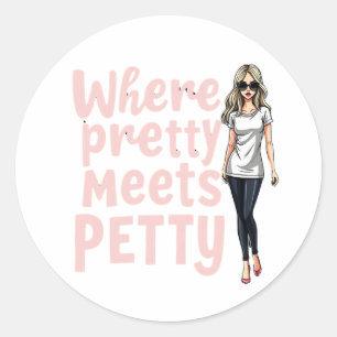 Sticker Rond Cadeau mariage - Drôle Mariage Citation "Où Joli M