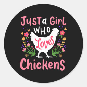 Sticker Rond Cadeau mignon d'amour de poule pondeuse