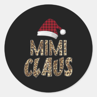 Sticker Rond Cadeau Mimi | Mimi Claus Casquette Père Noël Mimi