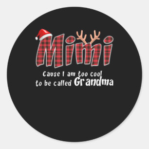 Sticker Rond Cadeau Mimi  Mimi Noël grand grand grand grand-mèr