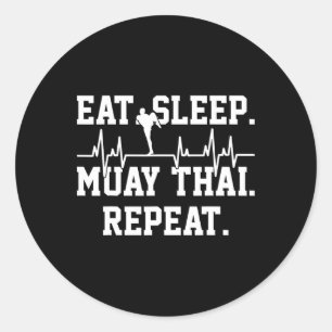 Sticker Rond Cadeau Muay Thai Kickboxing