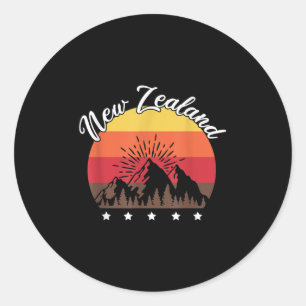 Sticker Rond Cadeau néo-zélandais amateur de rugby Kiwi