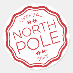 Sticker Rond Cadeau officiel du pôle Nord