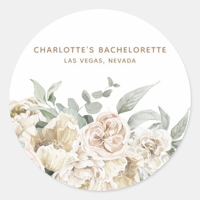 Sticker Rond Cadeau personnalisé pour la fête de Bachelorette (Devant)