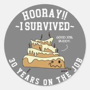 Sticker Rond Cadeau personnalisé pour l'anniversaire de travail