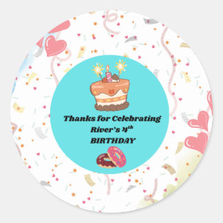 Sticker Rond Cadeau personnalisé pour une fête d'anniversaire d