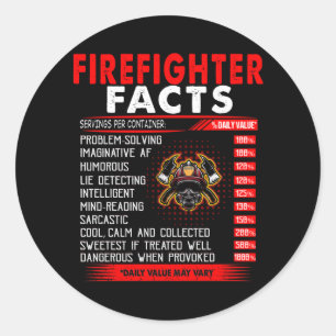 Sticker Rond Cadeau pompier Infos sur les pompiers Cadeaux