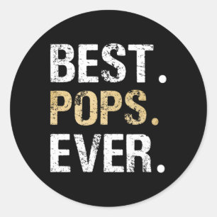 Sticker Rond Cadeau Pops De Grandgirl Grandson Best Pops Ev
