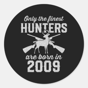 Sticker Rond Cadeau pour 13 ans Chasseur de cerfs 13e anniversa