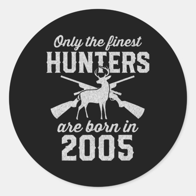 Sticker Rond Cadeau pour 18 ans Chasseur de cerfs 18e anniversa (Devant)