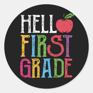 Sticker Rond Cadeau pour élève de 1re année pour la rentrée sco