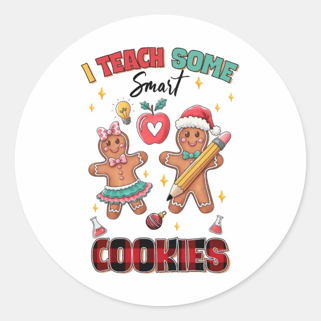 Sticker Rond Cadeau pour Enseignant | J'Enseigne à Quelques Coo (Devant)