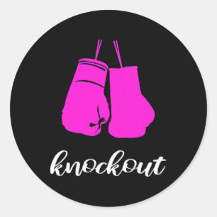 Sticker Rond Cadeau pour femmes fan de kickboxeur à knockout