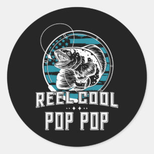 Sticker Rond Cadeau Pour Fête des pères Tee - Reel Cool Pop Pop