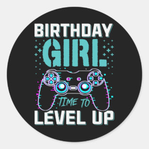 Sticker Rond Cadeau Pour Fille Temps De Mettre À Niveau Cool Vi