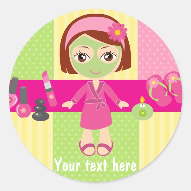 Sticker Rond Cadeau pour invité à une fête d'anniversaire de fi (Devant)