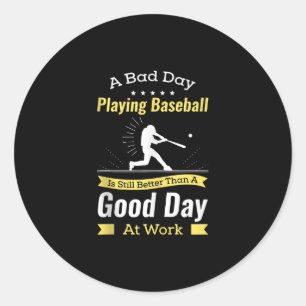 Sticker Rond Cadeau Pour Le Joueur De Baseball Équipe De Baseba