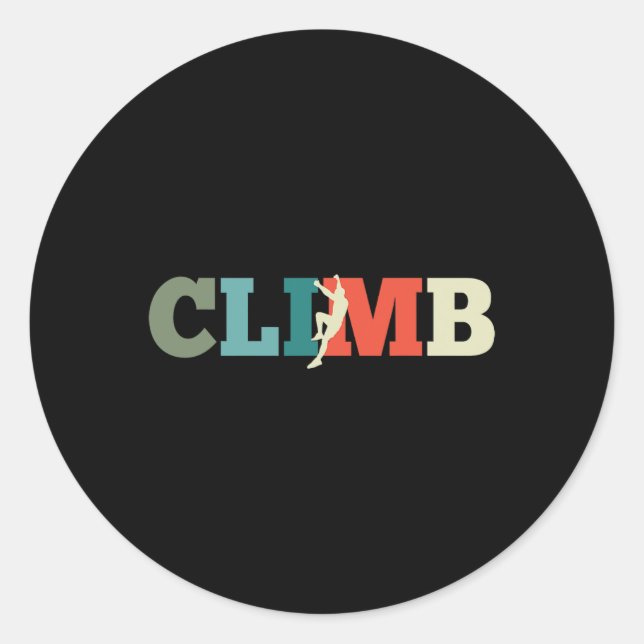Sticker Rond Cadeau Rétro Escalade  (Devant)