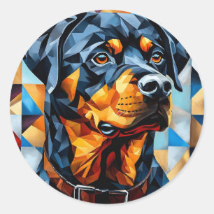 Sticker Rond 🖤 Cadeau Rottweiler pour les amoureux des chiens 