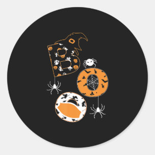 Sticker Rond Cadeau Spider Citrouille Casquette Boo Mask Spide