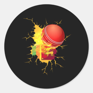 Sticker Rond Cadeau T Shirt de cricket Sri Lanka 