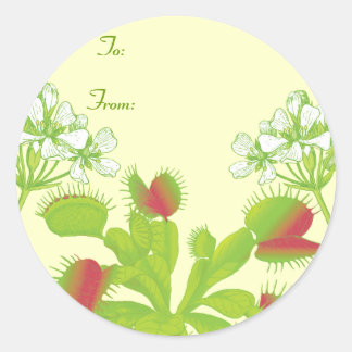 Sticker Rond Cadeau Vénus Flytrap