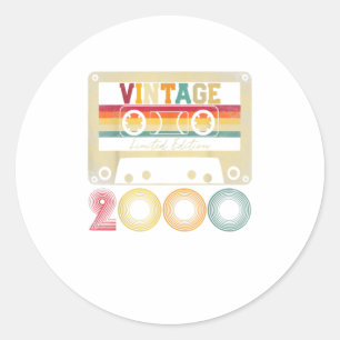 Sticker Rond Cadeau Vintage 2000 20e anniversaire 20 ans