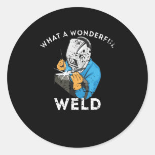 Sticker Rond Cadeau Vintage De Soudeur Pour La Soudure