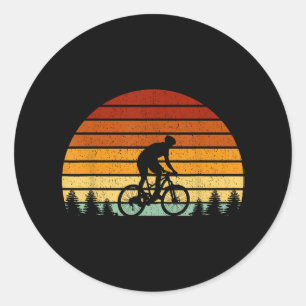 Sticker Rond Cadeau VTT Sunset vintage Pour Mountain B