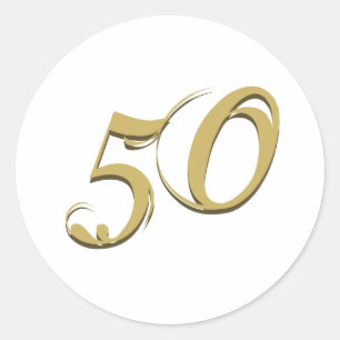 Sticker Rond Cadeaux 50e anniversaire d'or