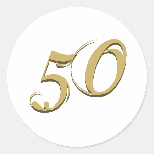 Sticker Rond Cadeaux 50e anniversaire d'or (Devant)