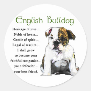 Sticker Rond Cadeaux anglais de bouledogue