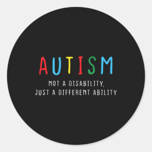 Sticker Rond Cadeaux autistiques Enfants Adultes Adultes Différ