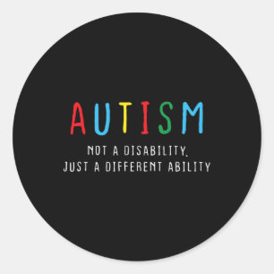 Sticker Rond Cadeaux autistiques Enfants Adultes Adultes Différ