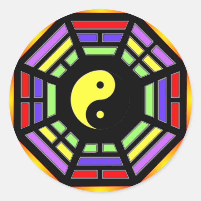 Sticker Rond Cadeaux Bagua Yin Yang (Devant)
