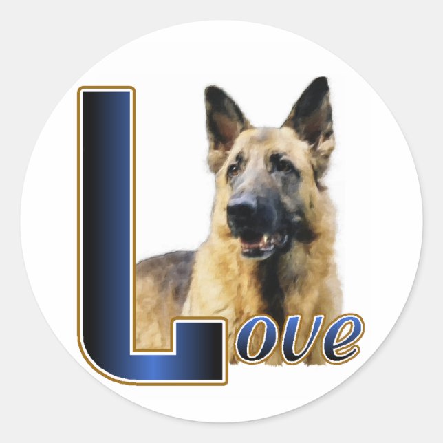 Sticker Rond Cadeaux bergers allemands (Devant)