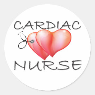 Sticker Rond Cadeaux cardiaques d'infirmière