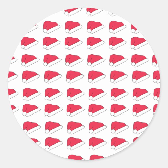 Sticker Rond Cadeaux Casquettes du Père Noël (Devant)