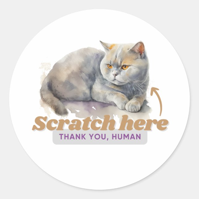 Sticker Rond Cadeaux Cheeky Kitten pour les papas de chat (Devant)