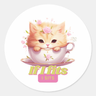 Sticker Rond Cadeaux comiques pour Amoureux de les chats