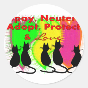 Sticker Rond Cadeaux d'adoption d'animal et d'animal familier