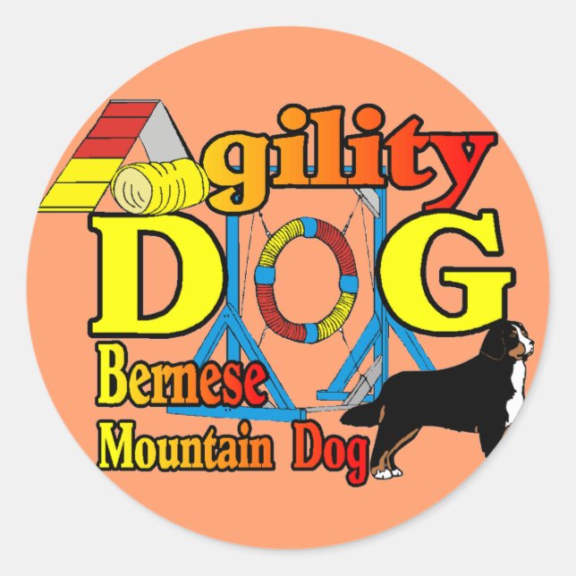 Sticker Rond Cadeaux d'agilité bernois (Devant)