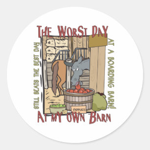 Sticker Rond Cadeaux d'amants de cheval