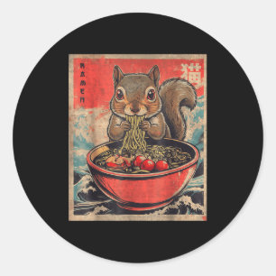Sticker Rond Cadeaux d'anime de Kawaii Écureuil Japonais Mangea